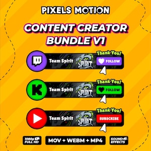 Animated Social Media Follow Buttons | Lower Third Overlay | Bundle 1 (Digital Download)