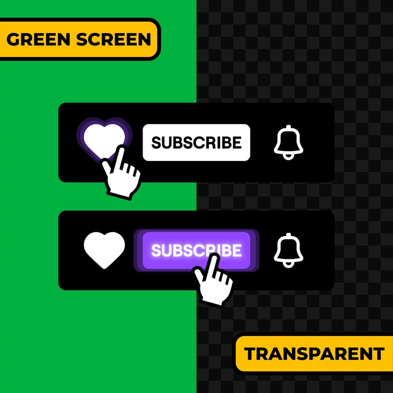 Animated Twitch Follow and Subscribe Button Overlay | Stream Overlay ...