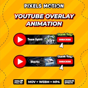 Custom YouTube Subscribe Button Animation | Social Media Lower Third Overlay | Style 3 (Digital Download)