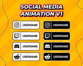 Superposición de botón animado para redes sociales / Twitch, YouTube (descarga digital)