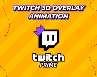 Animated Twitch Prime Subscribe Button Overlay, Social Media Lower Third Overlay. (Digital Download) v1