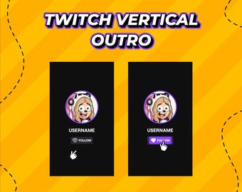 カスタム Twitch フォローボタンアニメーション | ソーシャルメディア ロワーサードオーバーレイ | スマートフォンスタイル (デジタルダウンロード)