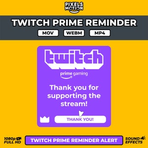 Animated Twitch Prime Subscribe Button Overlay with Special Effects