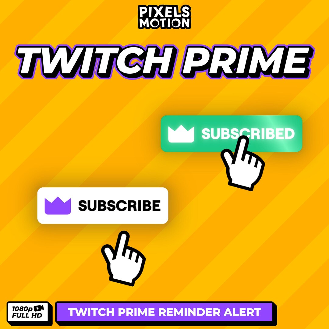 Animated Twitch Prime Subscribe Button Overlay | Stream Overlay for ...