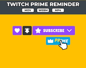 Animated Twitch Prime Subscribe Button Overlay | Stream Overlay for ...