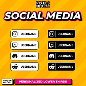 Custom Animated Overlays of your Social Networks with integrated special effects to enhance the visual quality of your content. V1