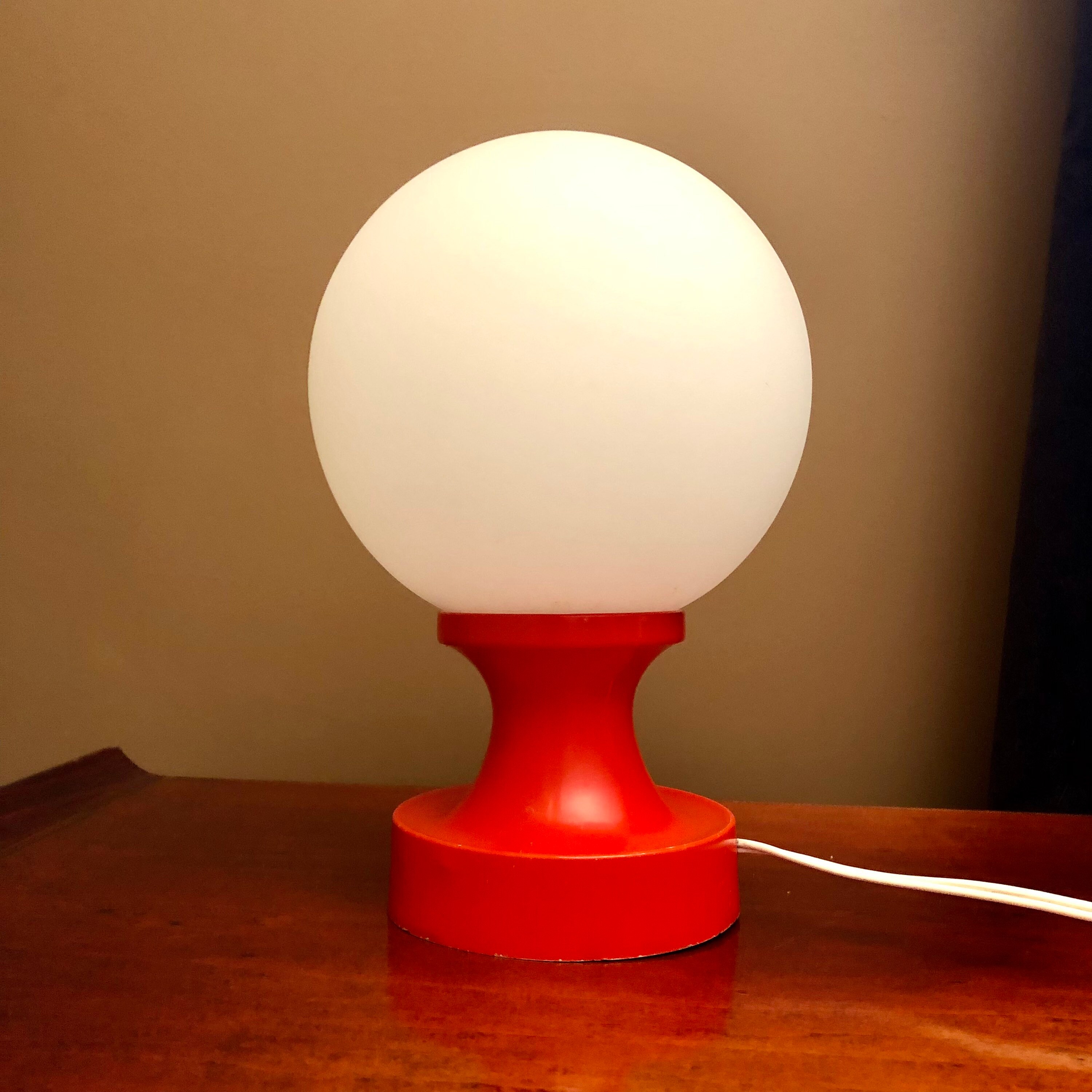 Petite Lampe Vintage Orange et Blanc