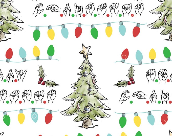 Design Paper Sign Language ASL Christmas Design, American Sign Language, Christmas Pattern ...