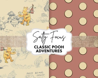 Classic Winnie the Pooh Seamless Pattern, Fabric, Scrapbook Paper (Digital Download)