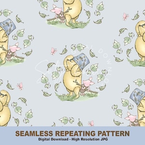 Klassiek naadloos Winnie-de-Pooh-patroon, vintage Pooh, Winnie-de-Pooh, herhalend patroon, stoffen, herhalend bestand, voor commercieel