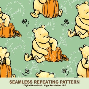 Klassiek naadloos Winnie de Poeh-patroon no tigger, halloween, vintage pooh, Winnie de Poeh, herhalend patroon, stoffen, herhalend bestand