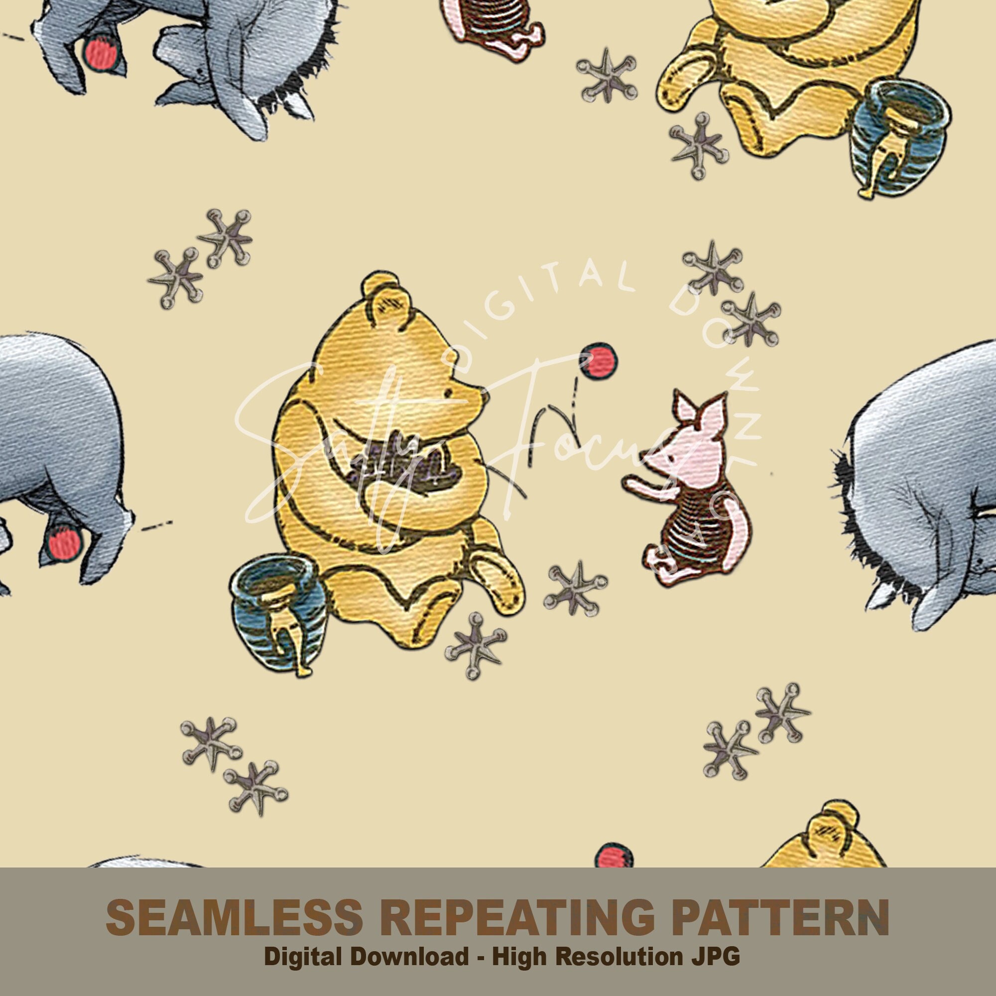 string in r pattern at winnie norris blog Images High... Classic Pooh & Piglet Seamless Pattern, Fabric Design (digital Download ...