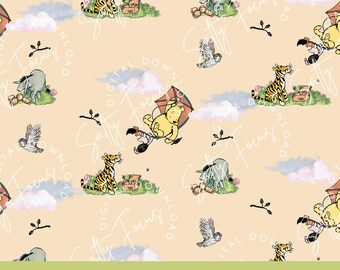 Classic Winnie-the-Pooh Seamless Pattern, Baby Fabric (Digital File)