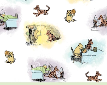 Classic Winnie-the-Pooh Seamless Pattern, Pooh and Tigger (Digital Paper)