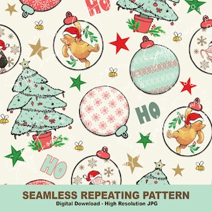 Classico modello senza cuciture Winnie-the-Pooh, Pooh Natale senza tigro, orso Pooh, Pooh classico, motivo ripetuto, design del tessuto, carta digitale