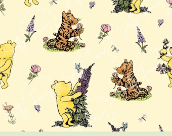 Vintage Winnie the Pooh Seamless Pattern: Pooh & Friends Fabric Print (Digital File)