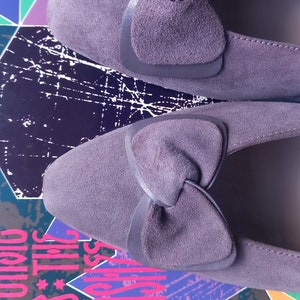 80s Purple Suede Shoes with Bow