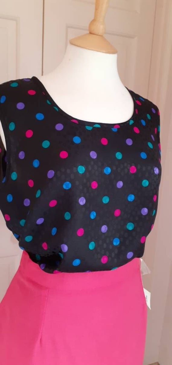 1980s Gina Bacconi Polka Dot Camisole