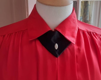 1980s Red Satin Blouse