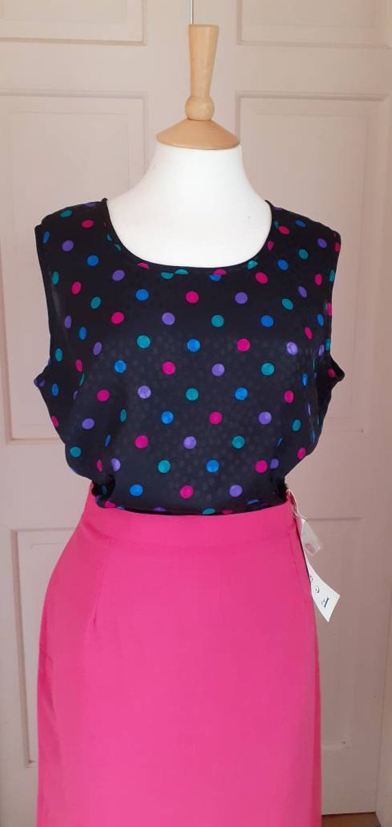 1980s Gina Bacconi Polka Dot Camisole - image 2