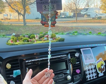 Aquamarine- Teal Butterfly Sun catcher Car Charm / Car Decor / Rearview Mirror Accessory / Car Dangle
