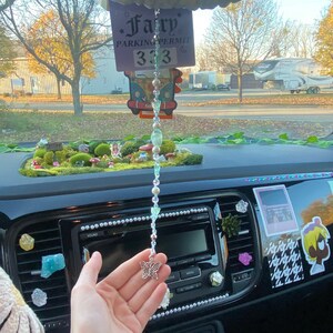 Aquamarine- Teal Butterfly Sun catcher Car Charm / Car Decor / Rearview Mirror Accessory / Car Dangle