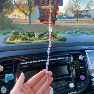 Lavender- Pastel Flower Car Charm / Car Decor / Rearview Mirror Accessory / Car Dangle