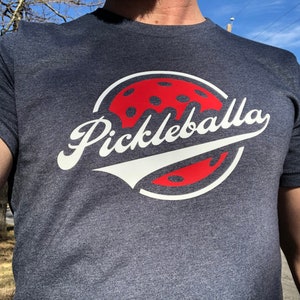 Pickleball T-Shirt - Original Pickleballa Swash Logo Design (Americana color scheme)