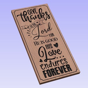 Give Thanks Poster - crv3d, crv, dxf, ai, svg, eps, pdf, Aspire, Vcarve Pro, Vcarve. CNC router, Plasma, Laser
