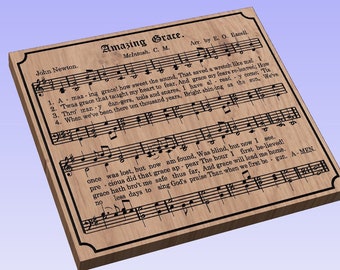 Amazing Grace Sheet Music - crv3d, crv, dxf, ai, svg, eps, pdf, Aspire, Vcarve Pro, Vcarve. CNC router, Plasma, Laser