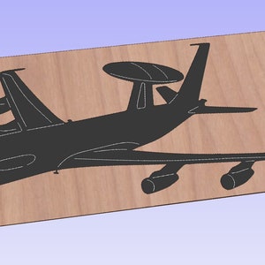 AWACS Plane -crv3d, crv, dxf, ai, svg, eps, pdf, Aspire file, Vcarve Pro file, Vcarve. CNC router, Plasma, Laser