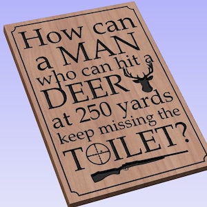 Hunting Toilet - crv3d, crv, dxf, ai, svg, eps, pdf, Aspire file, Vcarve Pro file, Vcarve. CNC router, Plasma, Laser