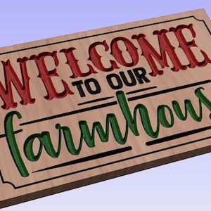 Welcome to our Farmhouse - crv3d, crv, dxf, ai, svg, eps, pdf, Aspire file, Vcarve Pro file, Vcarve. CNC router, Plasma, Laser