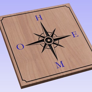 Home Compass - crv3d, crv, dxf, ai, svg, eps, pdf, Aspire file, Vcarve Pro file, Vcarve. CNC router, Plasma, Laser
