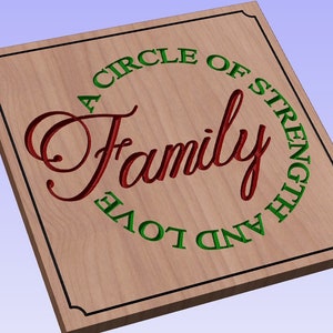 Family Circle of Strength - crv3d, crv, dxf, ai, svg, eps, pdf, Aspire file, Vcarve Pro file, Vcarve. CNC router, Plasma, Laser