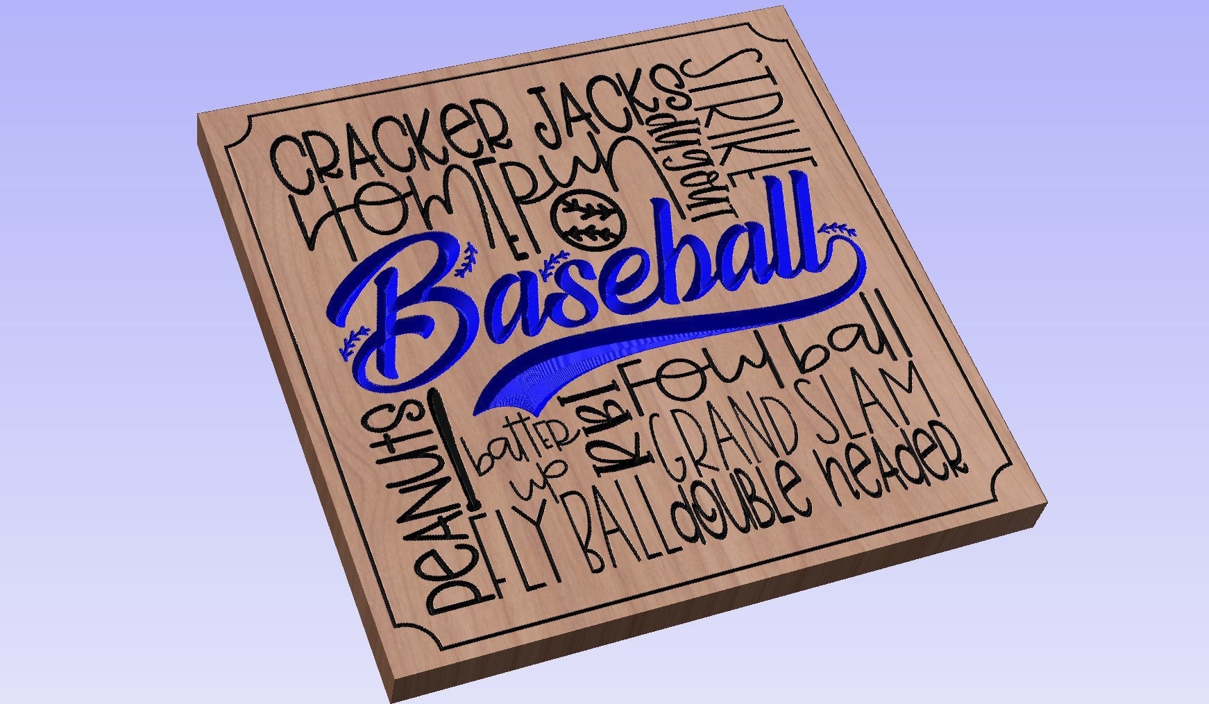 Baseball Word Art CNC File – Router, Plasma, Laser (digital Download ...