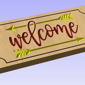 Welcome Arrows - crv3d, crv, dxf, ai, svg, eps, pdf, Aspire file, Vcarve Pro file, Vcarve. CNC router, Plasma, Laser