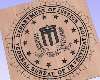 FBI Emblem Wood Art - Federal Bureau of Investigation Seal - Etsy