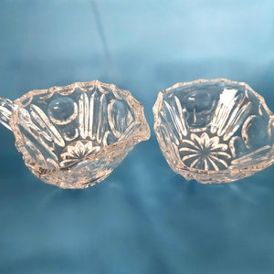 Beautiful vintage hand-cut crystal sugar and cream set from Central Europe