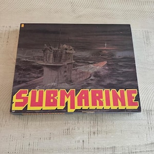 Submarino Avalon Hill vintage de 1977, ¡rarísimo! Una batalla naval táctica de la Segunda Guerra Mundial sin perforar.