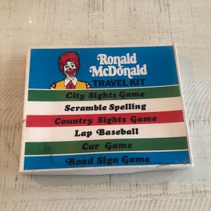 Rare, vintage 1974 Ronald McDonald Travel Kit (partially unpunched)
