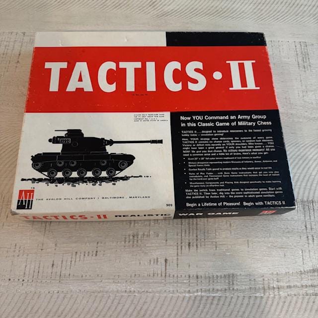Vintage 1961 Avalon Hill Tactics II Realistic War Game - Main Image