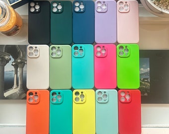 iPhone Case For 14 13 12 11 Pro Max Pro Plus Mini Case, With Mobile Phone Grip, Premium Solid Colour, Silicone, Multicoloured