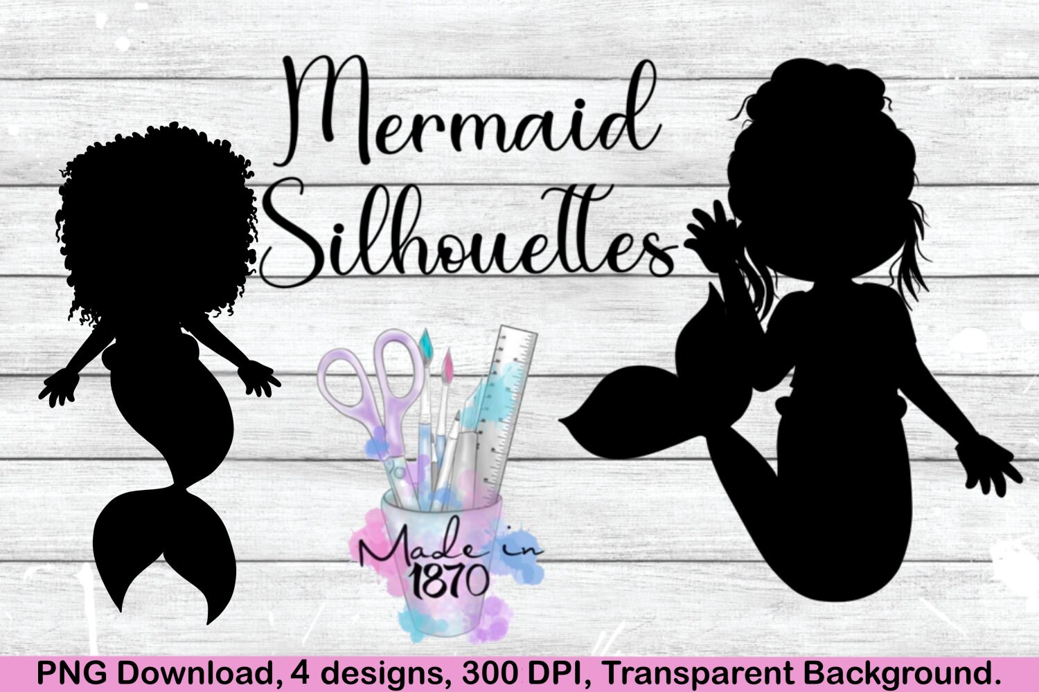 Mermaid Silhouette PNG Download - Etsy