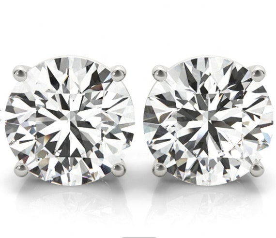 .3 Carat 4MM Moissanite Diamond 925 Sterling Silver Earrings