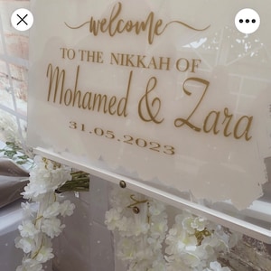 A2 size welcome entrance sign, Personalised nikkah/wedding vinyl stickers/decals