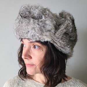 Vintage Crown Cap Rabbit Fur and Wool 
