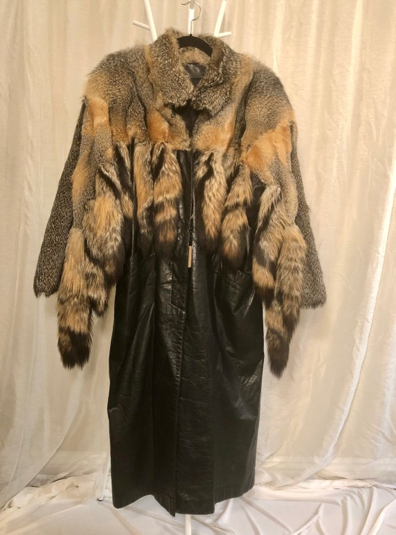 Fox Fur and Fox Tail Leather Coat Made for David … - image 2