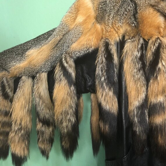 Fox Fur and Fox Tail Leather Coat Made for David … - image 4