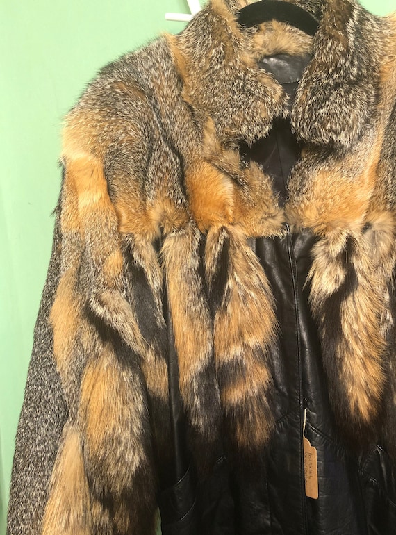 Fox Fur and Fox Tail Leather Coat Made for David B